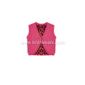 Girl's Knitted Fleece Lined Buttoned Vest